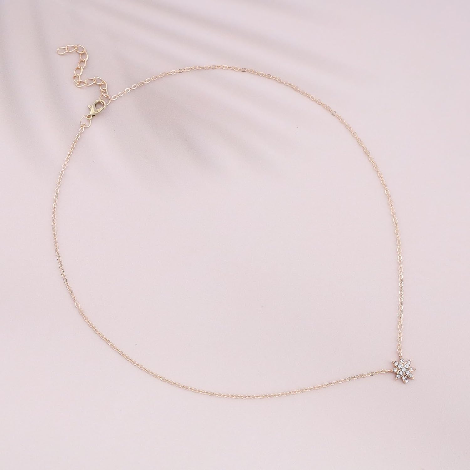 Andelaisi Boho Rhinestone Star Choker Necklace Gold Crystal Starburst Necklace Choker Vintage Star Pendant Necklace Sparkly Cz Star Necklace Jewelry for Women - Image 3