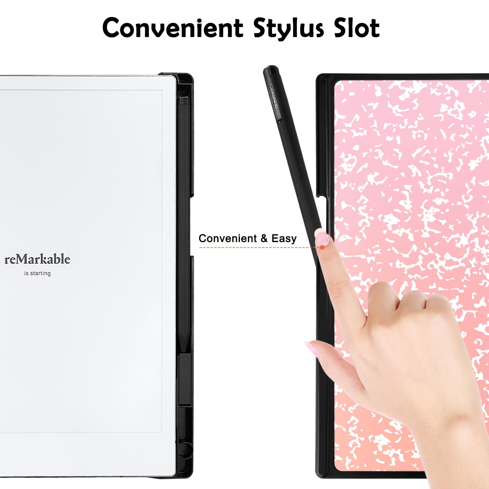 Aippdo, Schutzhülle für Remarkable 2 Paper Tablet 26,2 cm (10,3 Zoll) 2020, leichte und harte Rückseite, mit integriertem Stifthalter, 2 Remarkable-Stiftspitzen inklusive