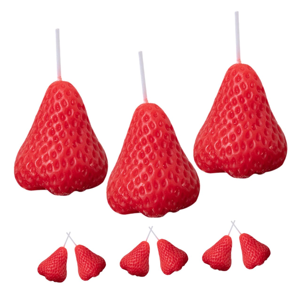 SUPVOX Set da 9 Candele Profumate alla Fragola, Candele Decorative a Forma di Fragola per Aromaterapia, Decorazioni per Casa e Scenografie di Festa, Regalo Natalizio e Matrimonio