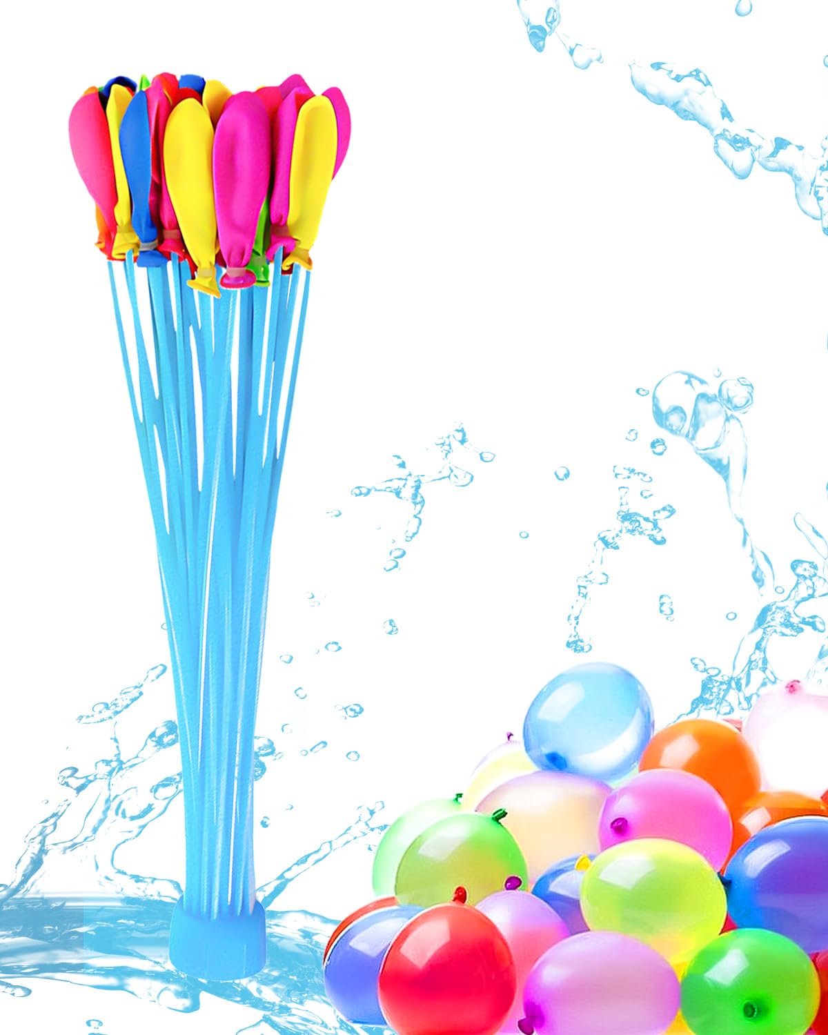 HW CASA 37 Pezzi Gavettoni,Biodegradabile Palloncini Acqua,Riempimento Rapido in 60 Secondi Gavettoni Acqua Autosigillanti,Materiale in lattice al 100%,Adatto per gioco acqua bambini,Spiaggia,Piscina