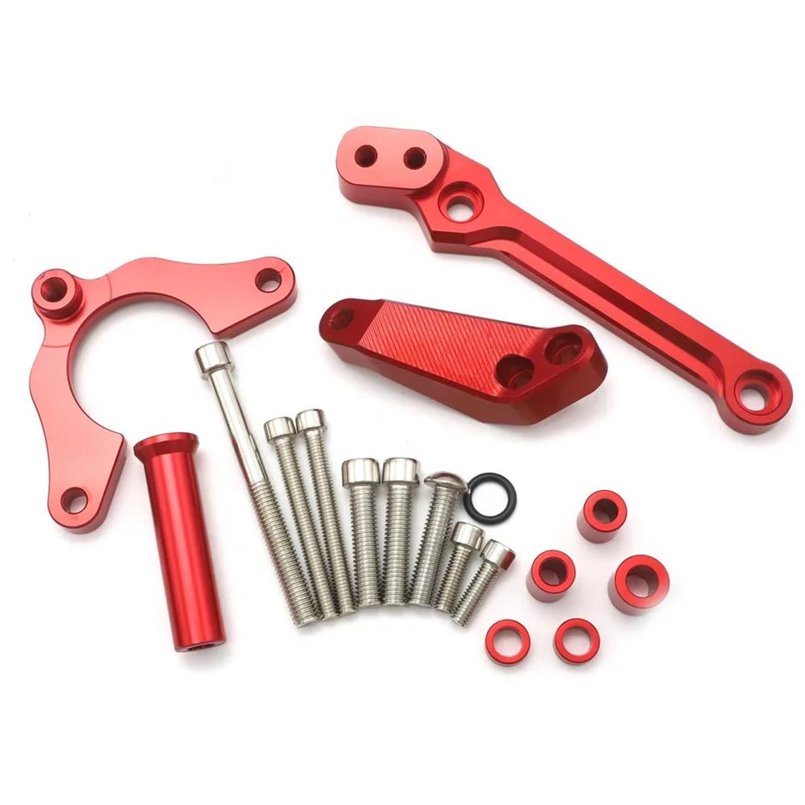 CNC Staffa Ammortizzatore Sterzo Moto per Kawasaki Z900 Z 900 2017 2018 2019 2020 2021 Supporto Ammortizzatore Sterzo Stabilizzatore in Alluminio Ammortizzatore(Rosso)