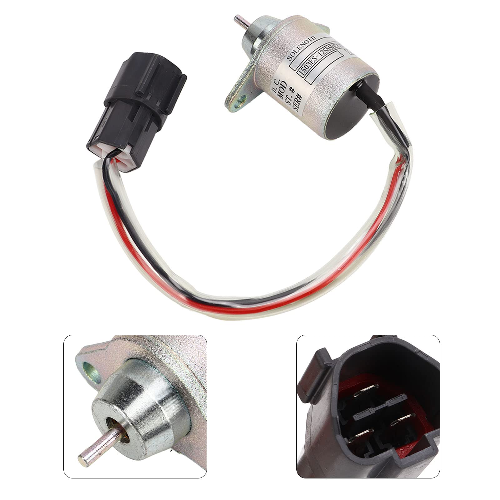 Solenoide di Spegnimento Carburante DC12V Solenoide di Spegnimento 119233‑77931 Metallo Ad Alte Prestazioni per TAKEUCHI KOMATSU KUBOTA 4TNV94L SFN 4TNV98L SFN 4TNV106 GGE R55 7