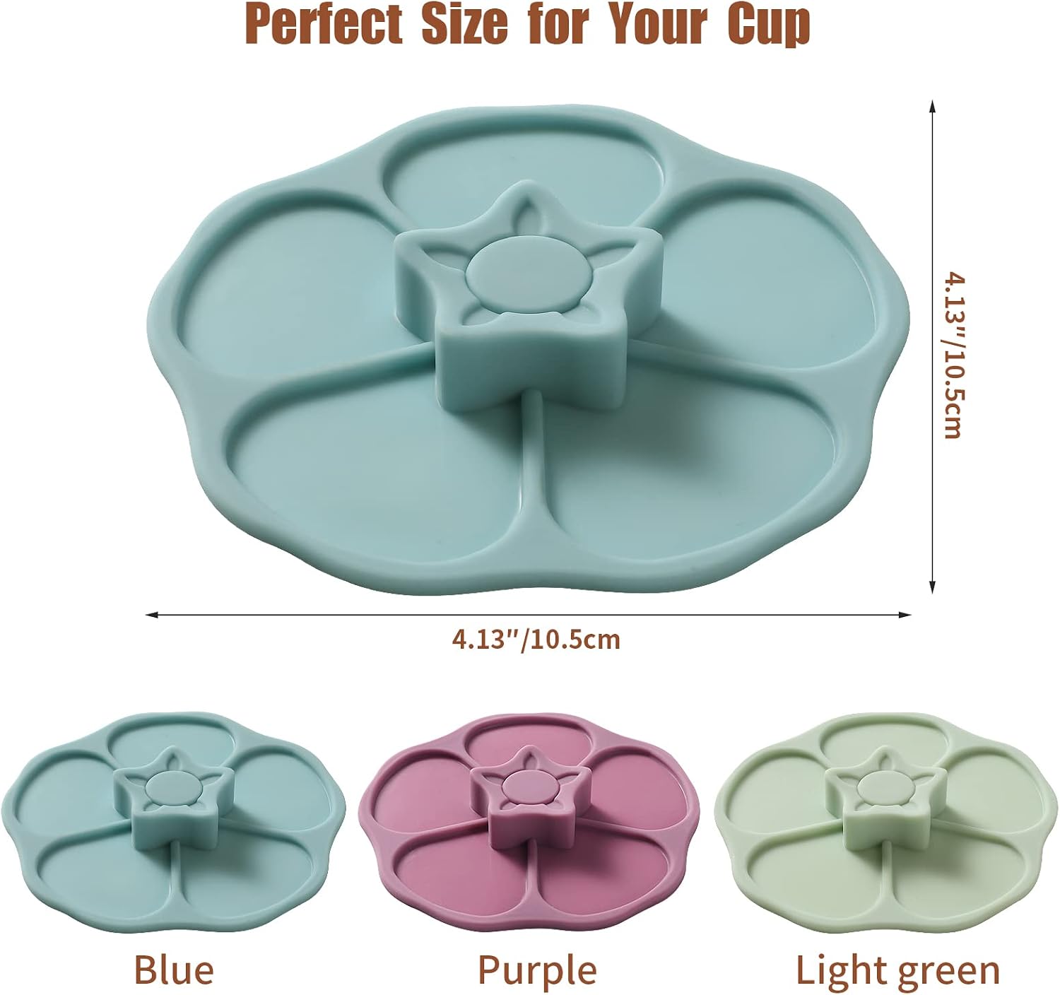 Petal Silicone Cup Covers (Set of 3), Multicolored Silicone,drink covers image 2