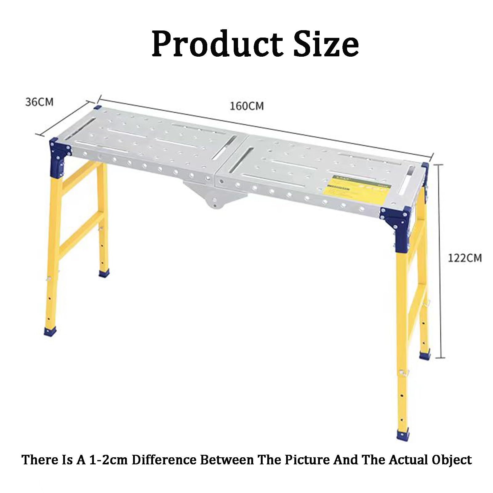 Piattaforma Di Lavoro Portatile, Sgabello Pieghevole In Ferro For, Impalcatura Sollevabile, For Decorazione Domestica, Sollevamento Di Oggetti, Pittura Murale(160x36x122cm)