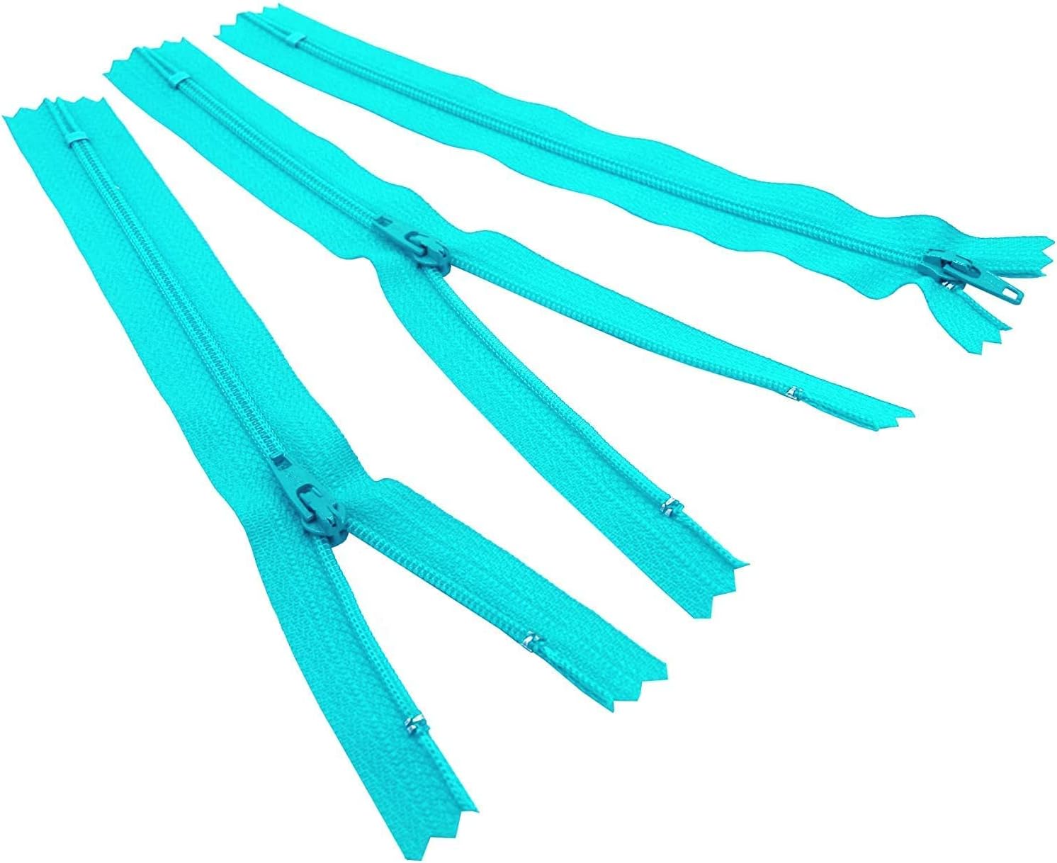 Skirt & Dress Nylon Coil Lightweight YKK Closed Bottom Zippers for Sewing Craft & Apparel - Choose Your Length - Parrot Blue #547 - Made in The United States (3 Zippers Per Pack) (16" Inches)