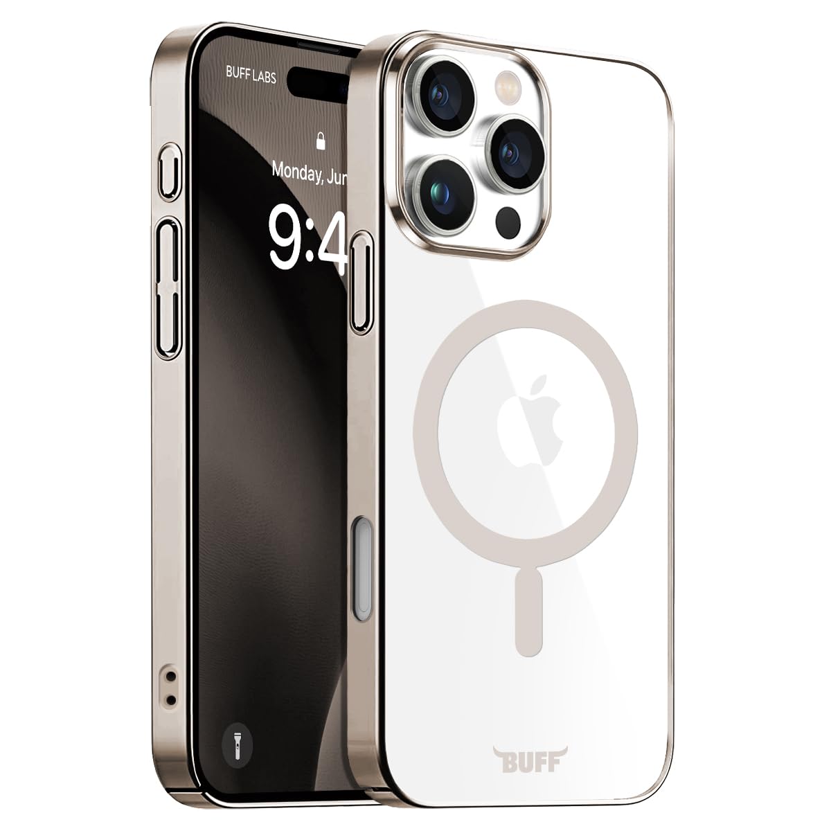 BUFF LABS iPhone 16 Pro Max ile Uyumlu MagSafe Uyumlu Slim Fit Kılıf Kablosuz Şarj Destekleyen Sararmaya Karşı Korumalı Kapak (Titanyum Gri)