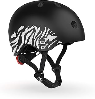 Scoot & Ride Unisex Youth XXS Graphics Helmet, Zebra, S