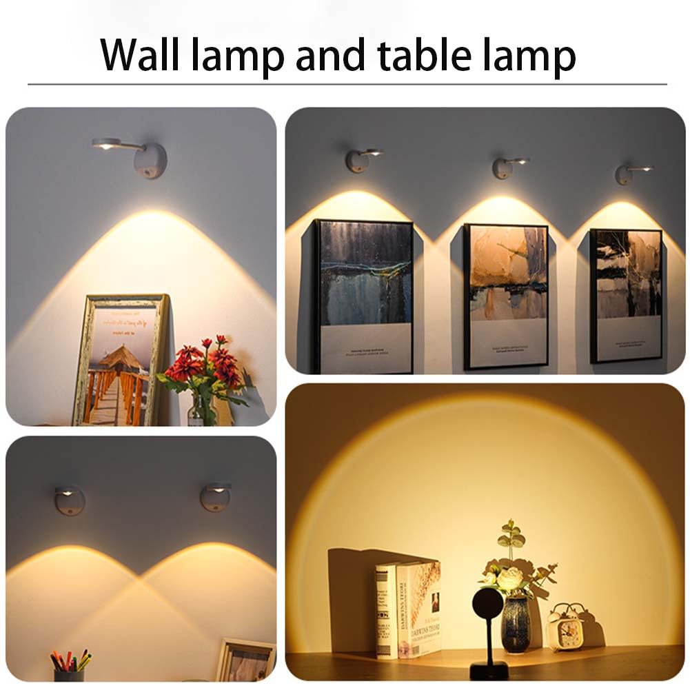 Applique a LED, Lampada per Quadri Senza Fili con rilevatore di Movimento, Batteria a LED dimmerabile, Girevole a 360°, 3 Temperature di Colore, Telecomando con Timer, Luce notturn