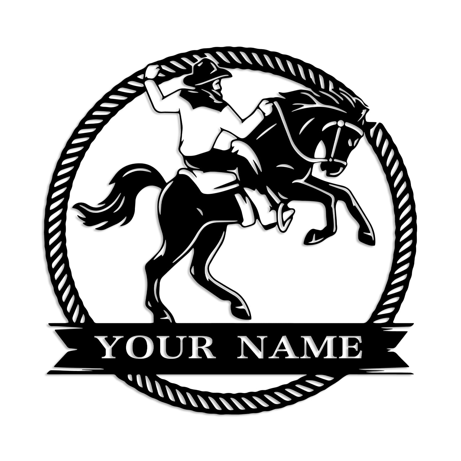 Kissesuu Cowboy A Custom Cowboy Metal Sign,Custom Western Cowboy Skull Hold Gun Metal Wall Art,Custom Western Cowboy Roping Metal Wall Art,Personalized Cowboy Name Sign,Western Cowboy Decor,Farmhouse Decor (Cowboy A)