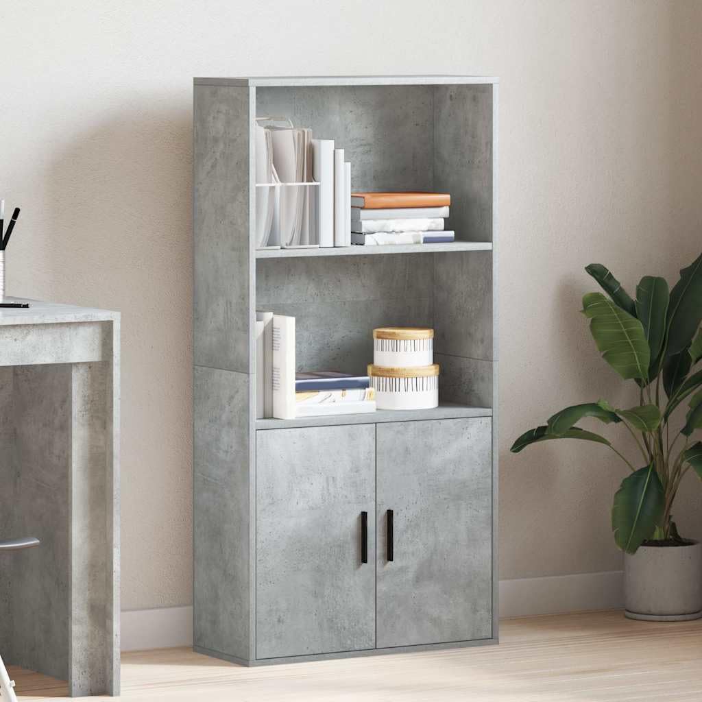 Generisch Bücherregal Betongrau 60x24x120 cm Holzwerkstoff,Möbel,Regalsysteme,Bücherregale Bücherschränke-860421