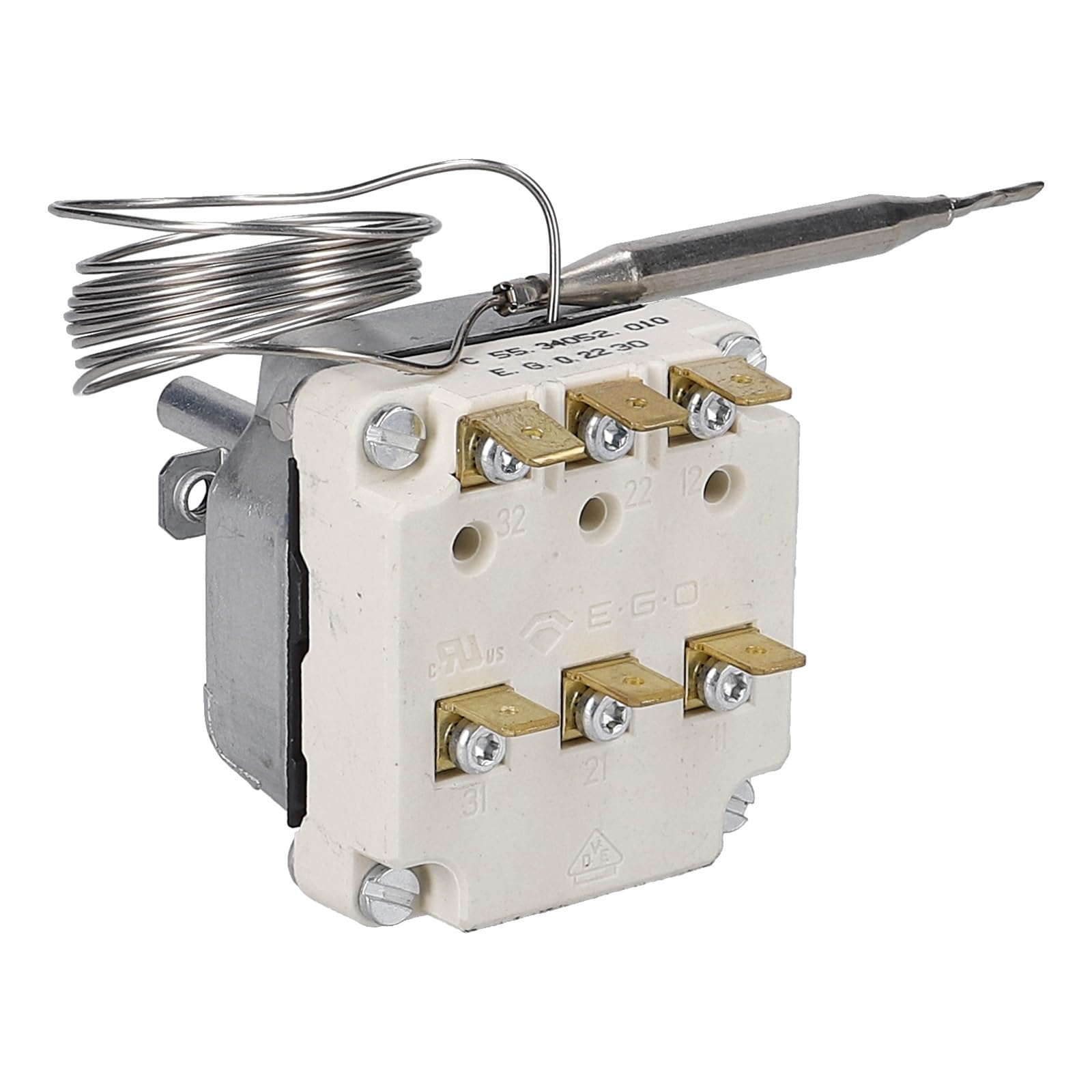 easyPART Kompatibel/Ersatz für EGO 55.34052.010 Thermostat 50-300°C Temperaturregler Backofenthermostat 3-poliger Ausschalter Backofen Herd Ofen universal