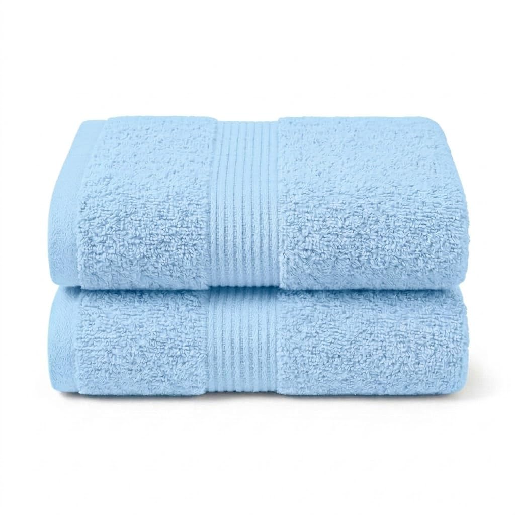 NIMORA 4 Piece Egyptian Cotton Towel Bale Set โ Ultra Soft 500 GSM โ Face Towels, Hand Towels & Bath Sheet โ Super Absorbent, Durable & Quick Dry Bathroom Towels (Sky Blu, 2BT)