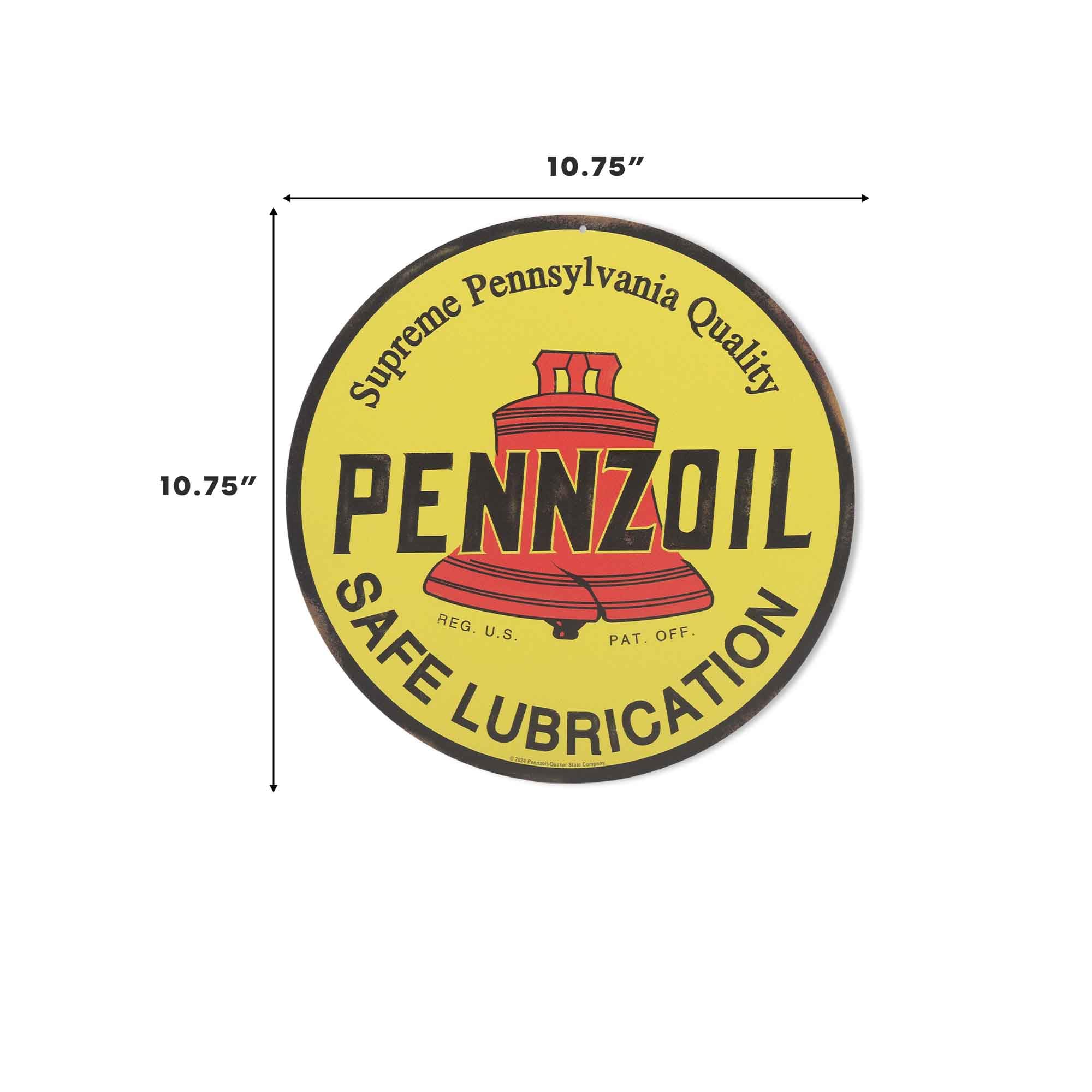 Amazon.com: Pennzoil Logo Round Metal Sign - Vintage Pennzoil Wall