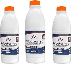 Kit 3 Rebotermic Impermeabilizante em Pó para Concreto Armado e Reboco, Ultra Concentrado, Solução para umidade