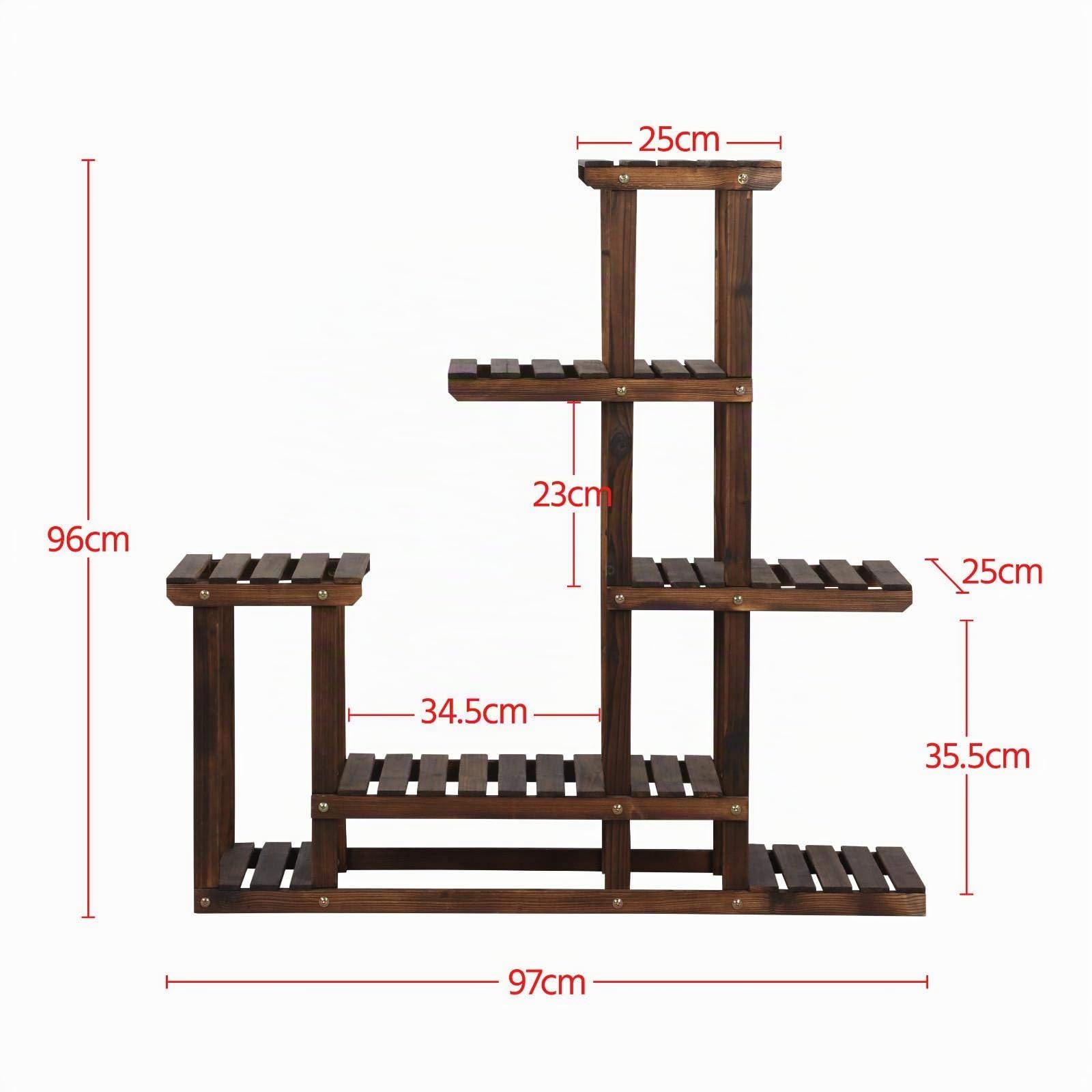 Yaheetech Scaffale per Piante Porta Fiori Supporto Porta Vasi a 7 Ripiani Espositore per Piante da Interno e Esterno Mensola Fioriera Giardino in Legno 97 x 25 x 96 cm