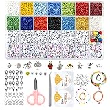 ring armband kette 🎀[Breite Anwendungsmöglichkeiten]: Perlen zum Auffädeln eignen sich sehr gut zur Herstellung von elastischen Armbändern/Halsketten/Anhängern/Schlüsselanhängern/Kleidungszubehör und anderen Bastelprodukten. Es kann auch zum Perlensticken, Sticken, Nähen und anderen Projekten verwendet werden. Bringen Sie einzigartige und exquisite Dekorationsprodukte mit.