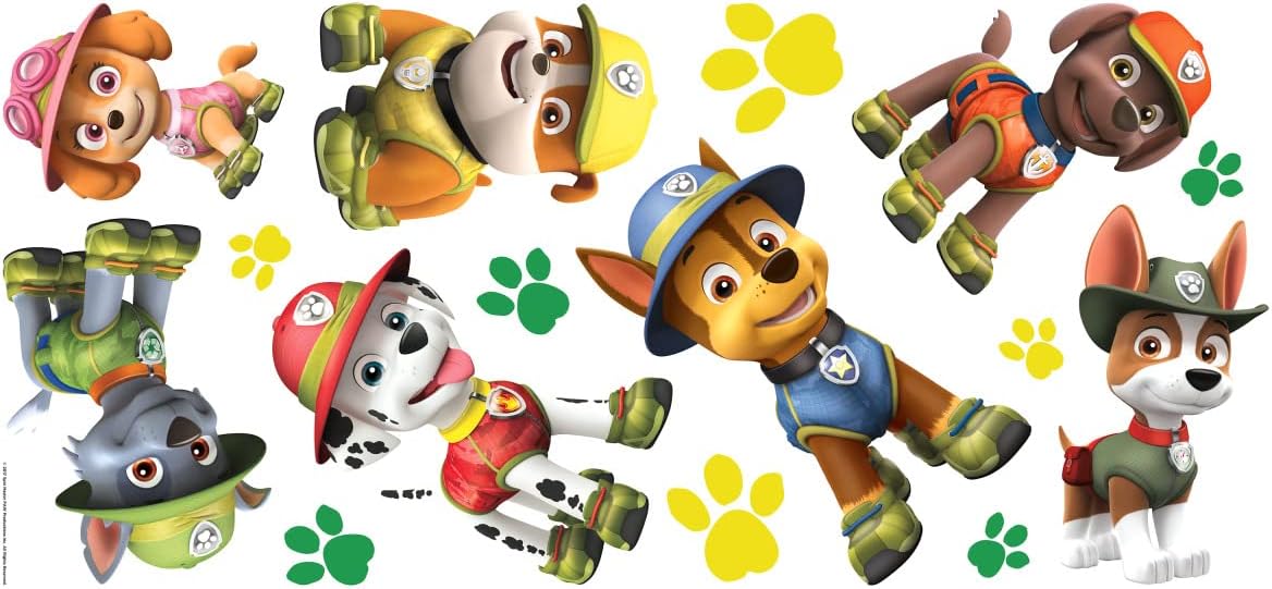 Roommates Rmk3611Gm Paw Patrol Jungle Peel And Stick Giant Wall Decals