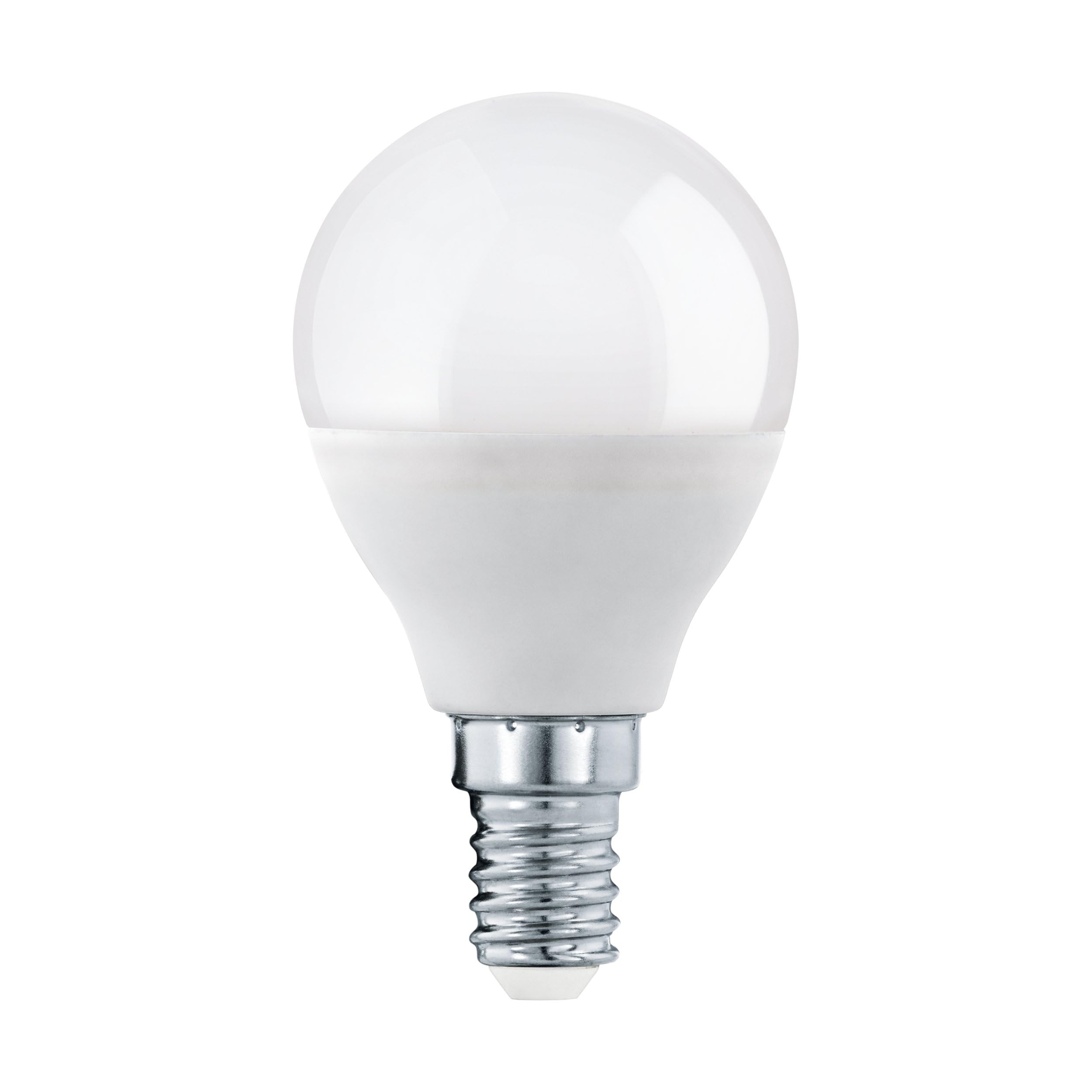 EGLO Dimmable E14 LED light bulb Milky, opaque Edison lamp, 7.5 watt (equivalent to 60 watt), 806 lumen, warm white glow, 3000 Kelvin, opal white, P45, Ø 1.8"