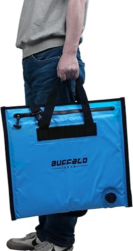 Miniatura 10 de Buffalo Gear Bolsa enfriadora de pescado aislada,Enfriador de bolsa de cebo de pescado de 20 × 18 pulgadas,Bolsa impermeable para matar peces a