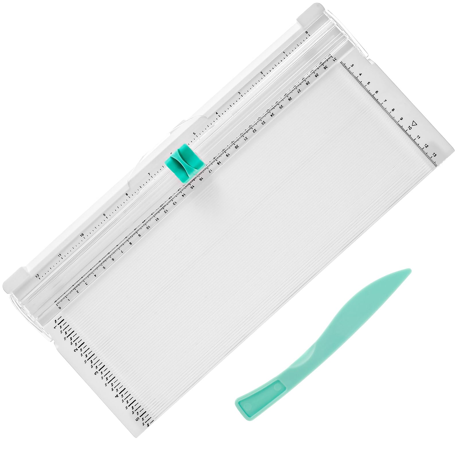 Anihet White Paper Trimmer With Scoring Cutter A4 Size Craft And Office Paper Cutter Foldable Portable Slicer With Double Scale For Craft Photo Cardstock Card Scrapbooking