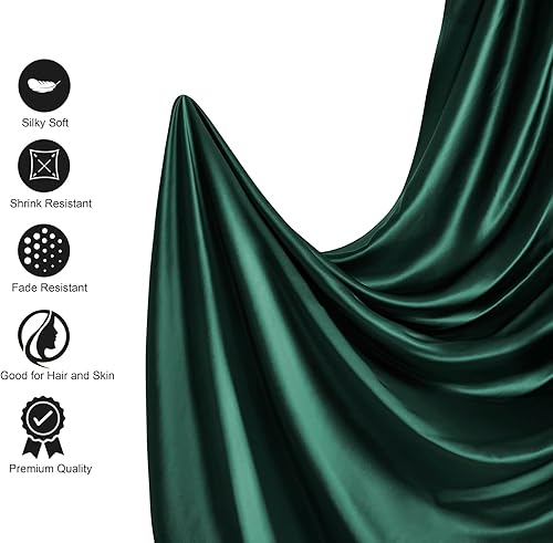 Miniatura 3 de Lanest Housing Sábanas de satén de seda, juego de sábanas de satén tamaño matrimonial con bolsillos profundos, sábanas de satén suaves e