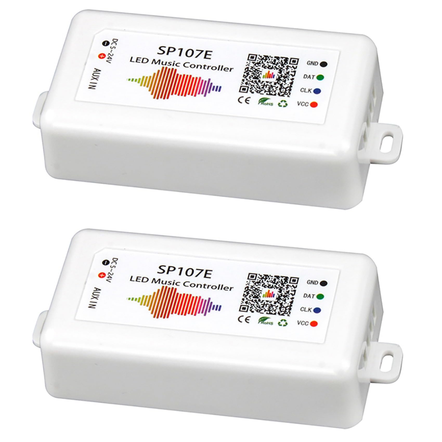 Jnchdghwa 2X SP107E LED Controller Bluetooth Smart APP WS2811/2812B Light Strip Dimming LED Music Controller