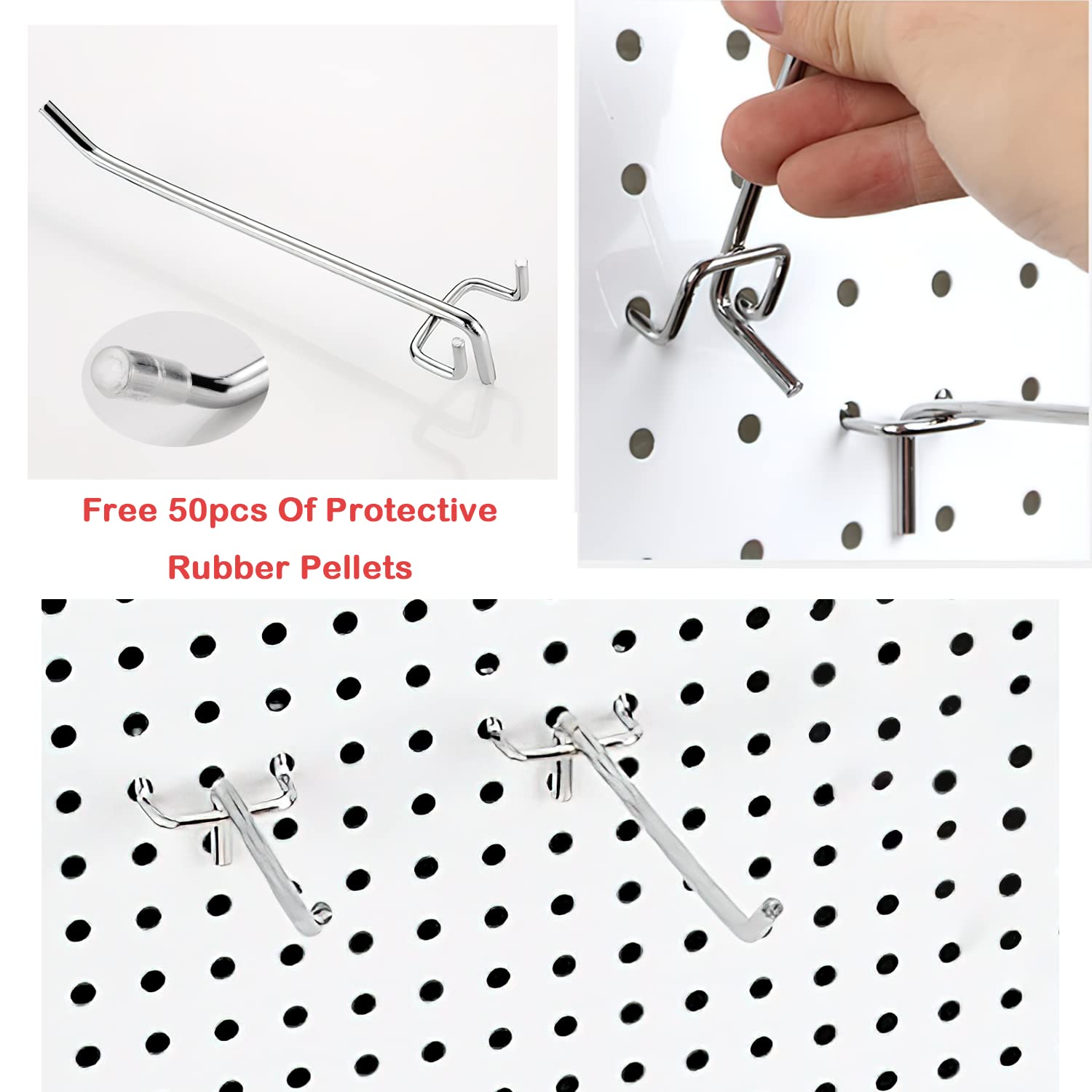 50 Pcs Tablero Perforado Accesorios, Ganchos Para Tablero Perforado, Accesorios Para Tablero Perforado, Para Exposición En Comercios, Colgar Mercancías, Clasificar Herramientas (5cm+10cm)