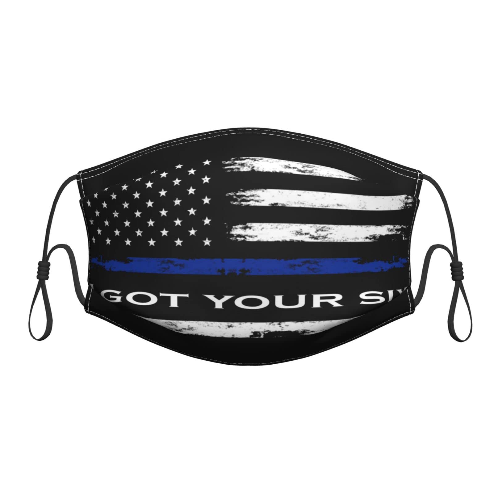 Thin Blue Line I Got Your Six Face Mask Adult Dust Washable Reusable with Filters