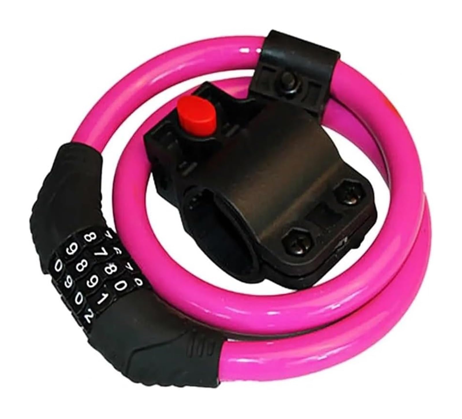 Giveduno Roze Bicycle Lock, Bicycle Lock 4 Digit Combination Steel Cable Multicolor For Mtb