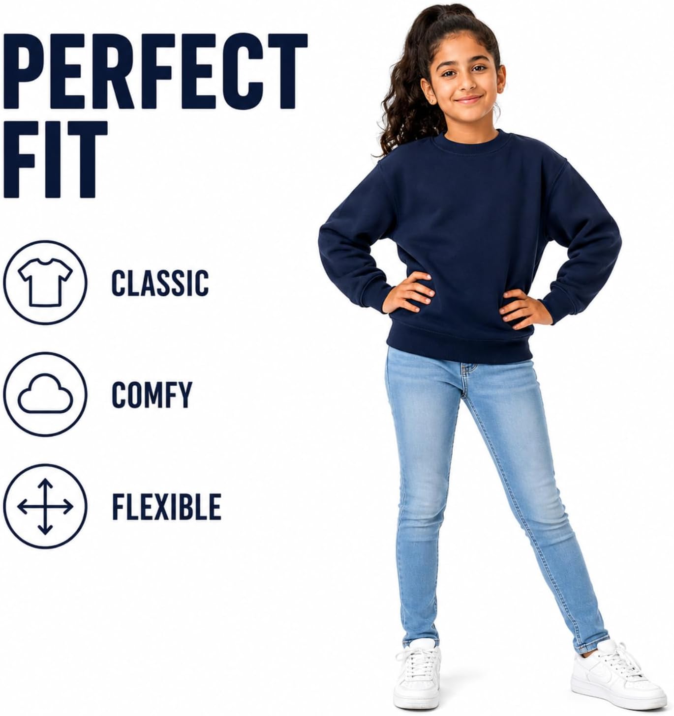Kids Crewneck Sweatshirts Assorted Color Bulk Youth Fleece Wholesale Crew Neck Sweatshirt Boys Girls