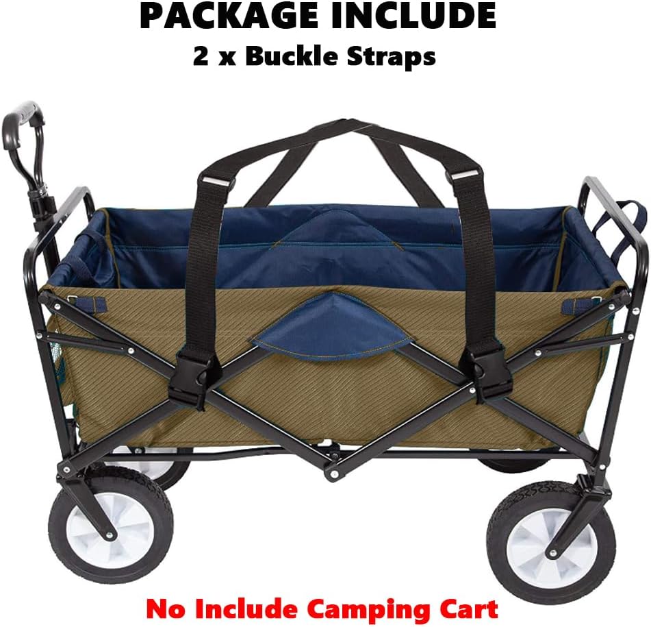 Buckle Straps for Folding Camping Wagon & Trolley, Outdoor Garden Cart Cargo Organizer Accessories, Adjustable Tie Down Straps, 1.5" Wide x 6.5 ft Long, 2 Pack (A) image 5