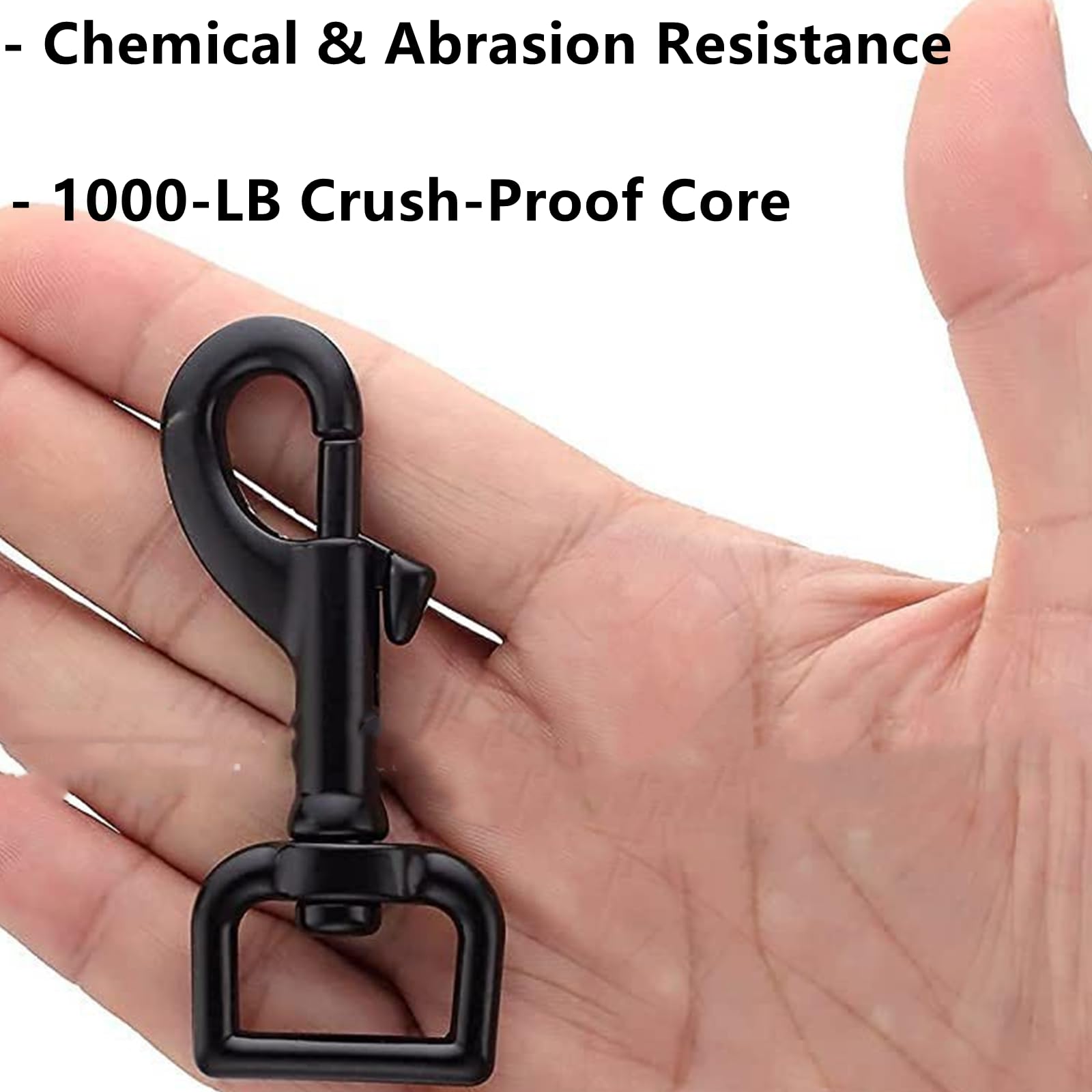 JLEivvi Rust-Proof Black 3/4'' Bolt Snap Hooks (4-Pack), Industrial-Grade Steel, 360° Swivel Eye - Image 4