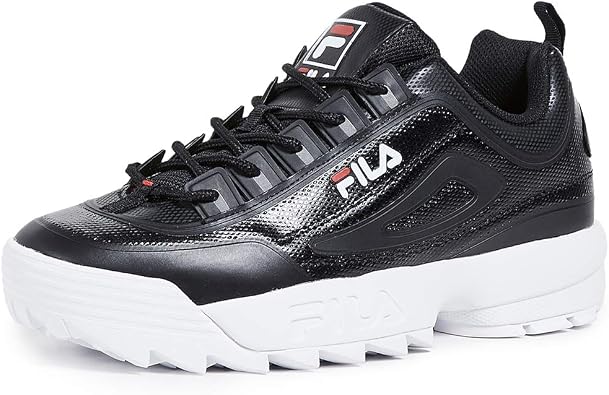 Fila Mens Disruptor II No-Sew Sneakers Black/Red/White 8