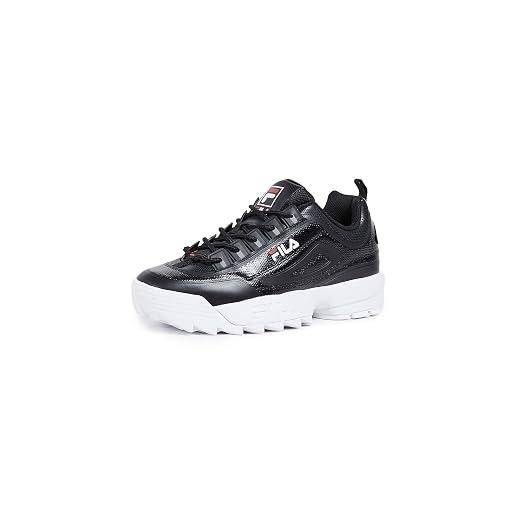 Fila Mens Disruptor 2 No-Sew Black/White Red Sneaker - 9.5