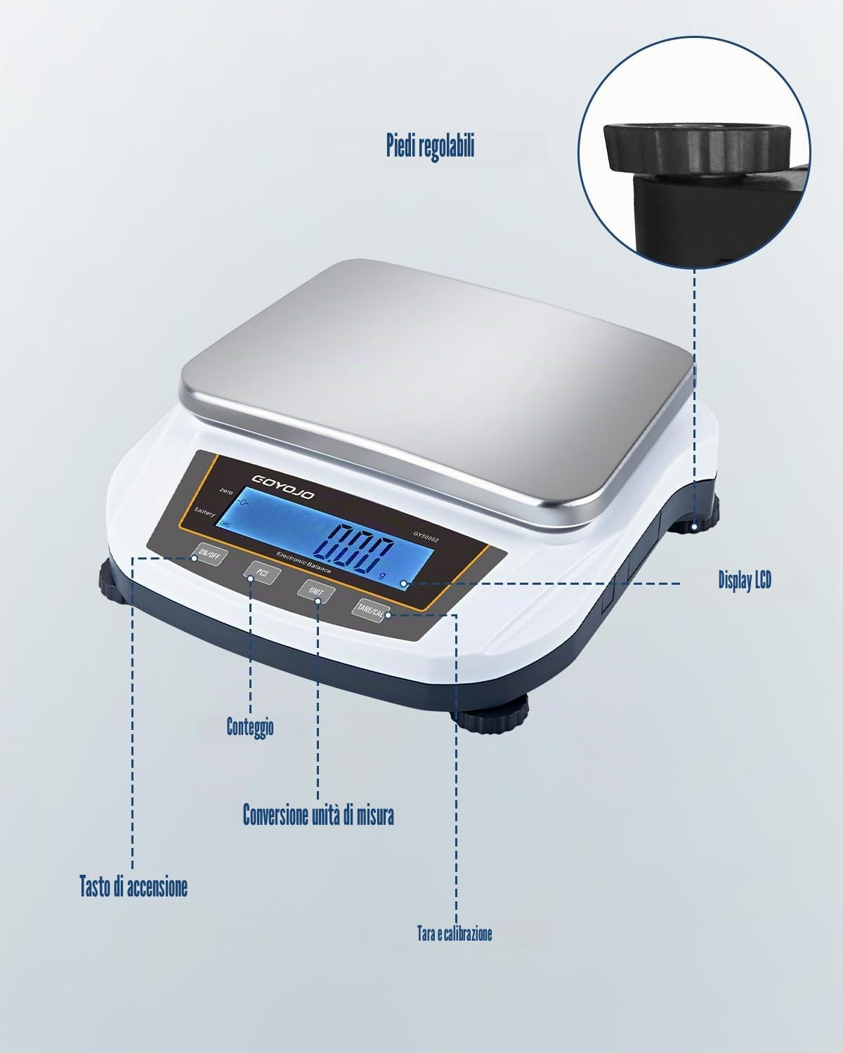 Bilancia di Precisione 0,01 g, Bilancia di Analisi di Laboratorio Altamente Precisa, Bilancia Contapezzi Ideale per l'industria, la Cucina, Gli Alimenti, i Gioielli, 5000 g x 0,01 g
