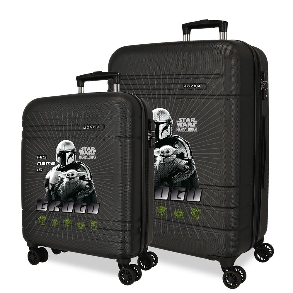 Joumma Star Wars His Name is Grogu Black Luggage Set 55/68 cm Rigid ABS Closure TSA 111L 6.5kg 4 Double Wheels