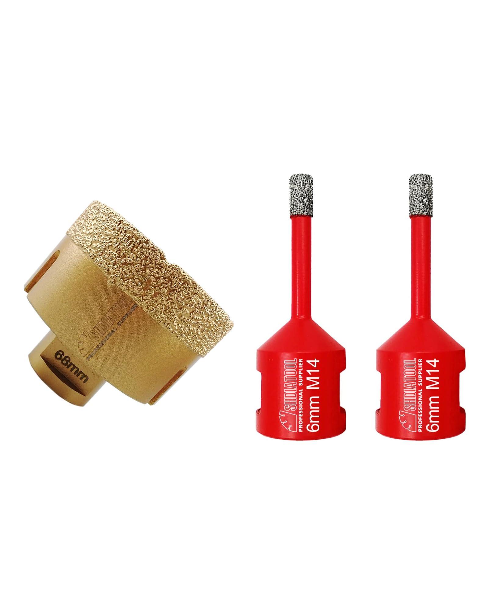 Forets diamant 68mm SHDIATOOL trépan carrelage grès cérame scie cloche brique et foret rouge dry