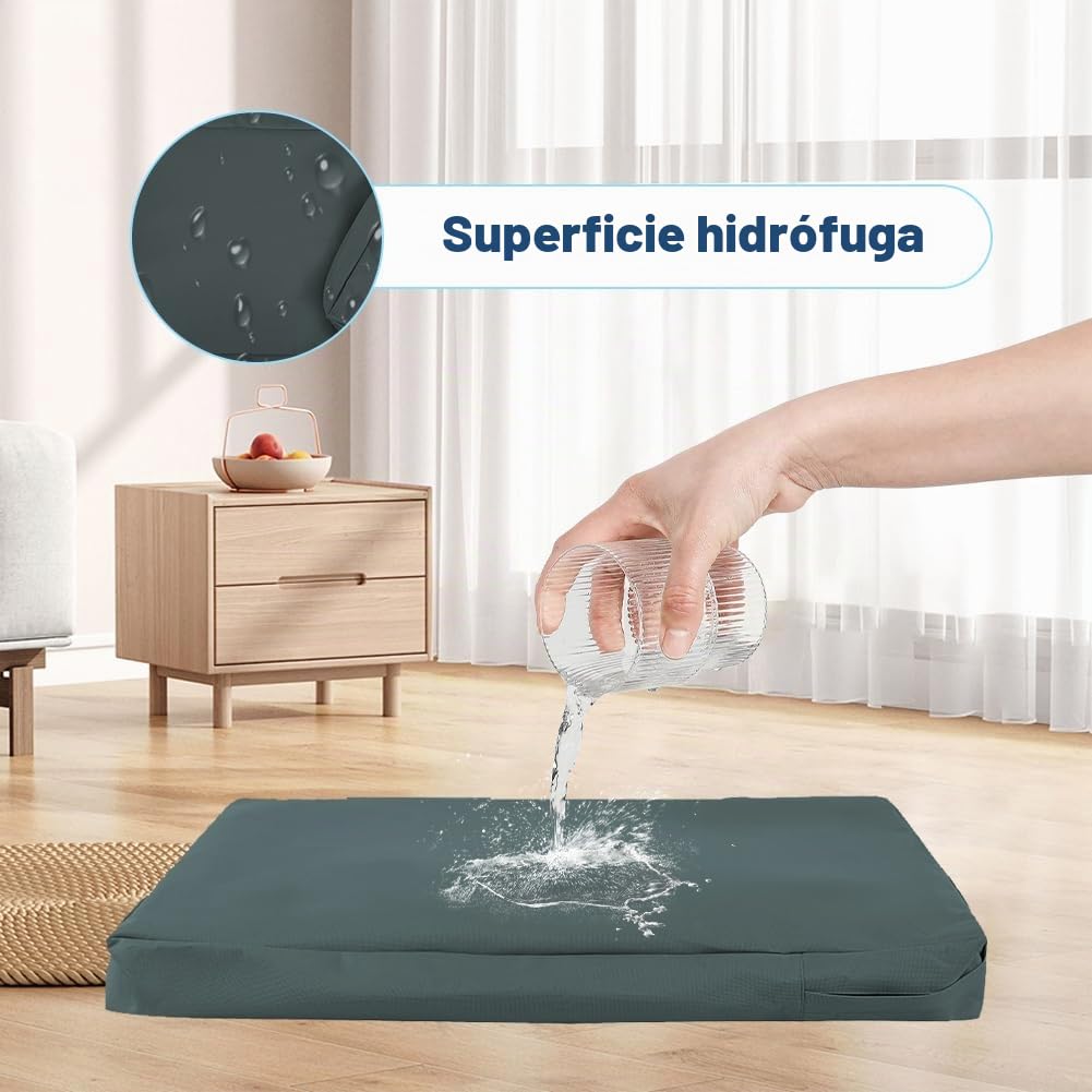 DUJUIKE - Funda Impermeable para Cama de Perro, Funda de Repuesto para Jaula, Funda de Repuesto para Almohadilla, Lavable, extraíble, con Cremallera, Protector de colchón(Gris Oscuro,L(102x69x10cm))