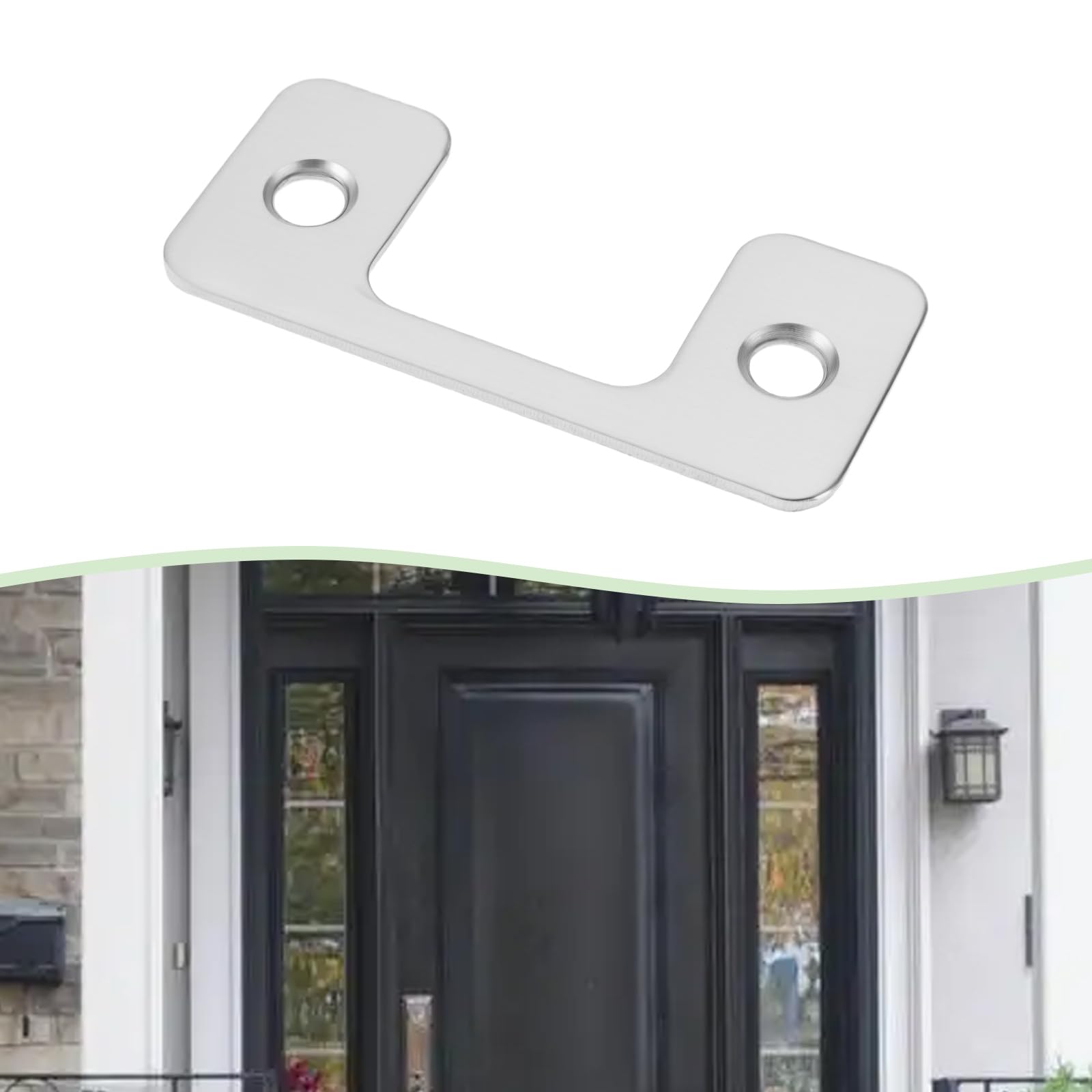 Create idea 2pcs Adjustable Strike Plate for Exterior Doors 201 Stainless Steel Door Frame Gusset Plate with Screws 57x25.6x25mm 5x25mm - Image 3