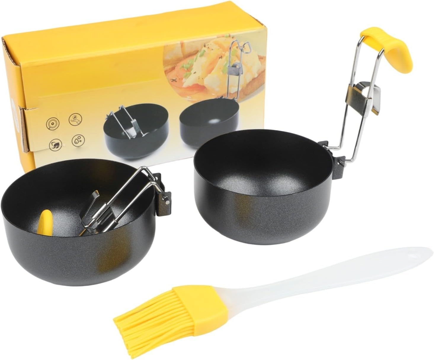 Compact Egg Steamer for Household Use Heat Resistant and Nonstick Design for Safe and Efficient Cooking (2pc)