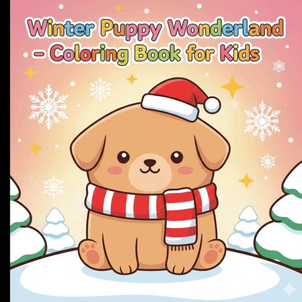 Winter Puppy Wonderland – Coloring Book for Kids: Cozy Christmas Puppy Adventures for Creative Young Minds