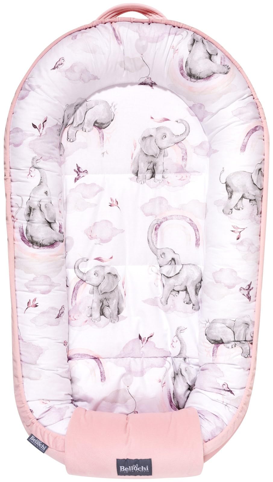 Bellochi Nido per neonato | Lettino per neonati | 100% cotone | 90 x 60 x 12 cm - con bordi protettivi | 0-9 m | Habarigani