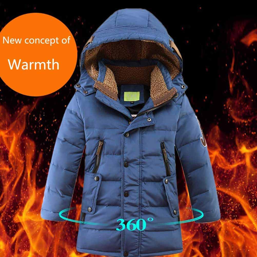Cappotto con Cappuccio da Ragazzo Giubbotto Trapuntato Parka Incappucciato Inverno 4-13 Anni
