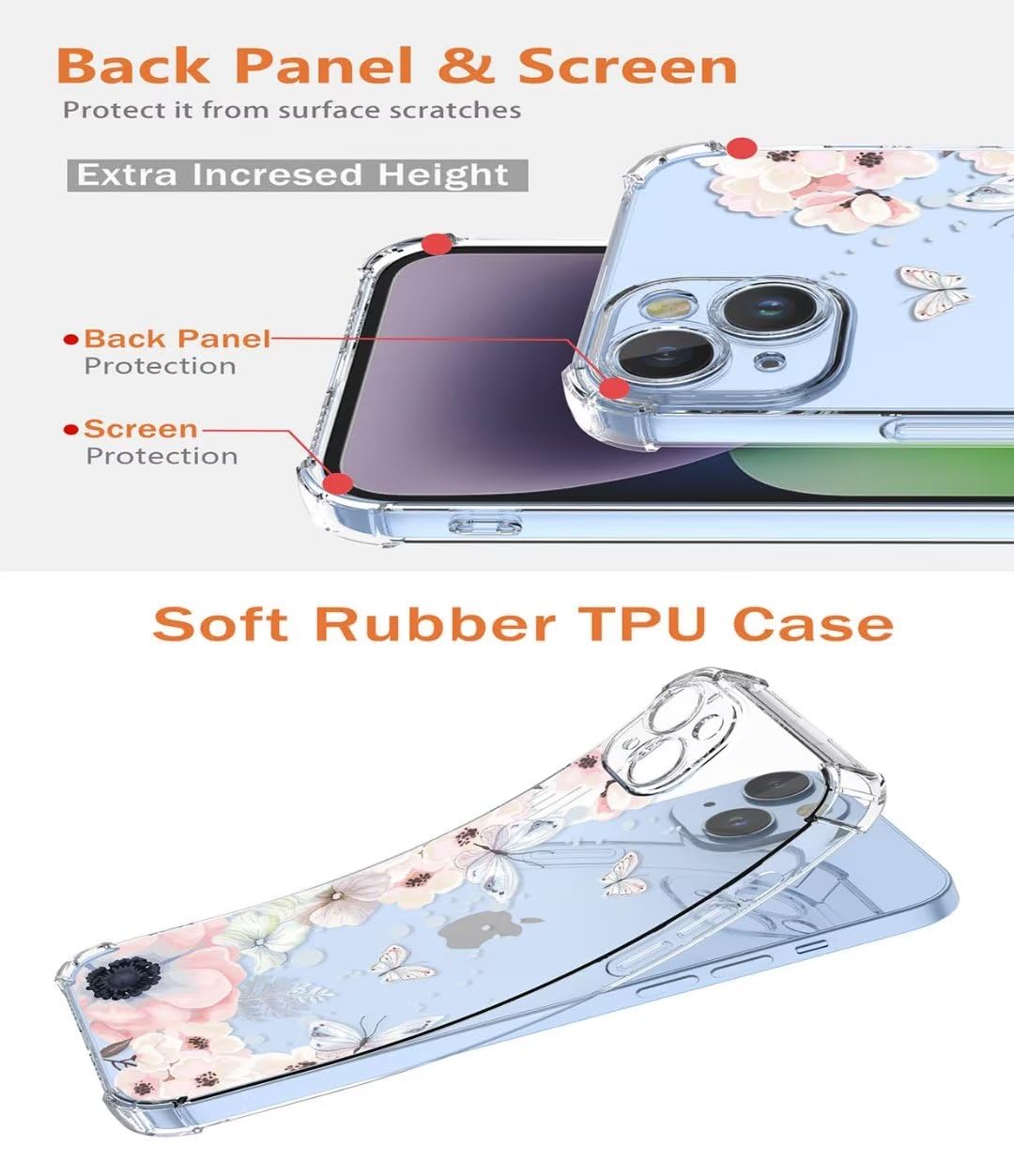 BORYA Cover Per TCL 505, Transparent Morbida Silicone TPU