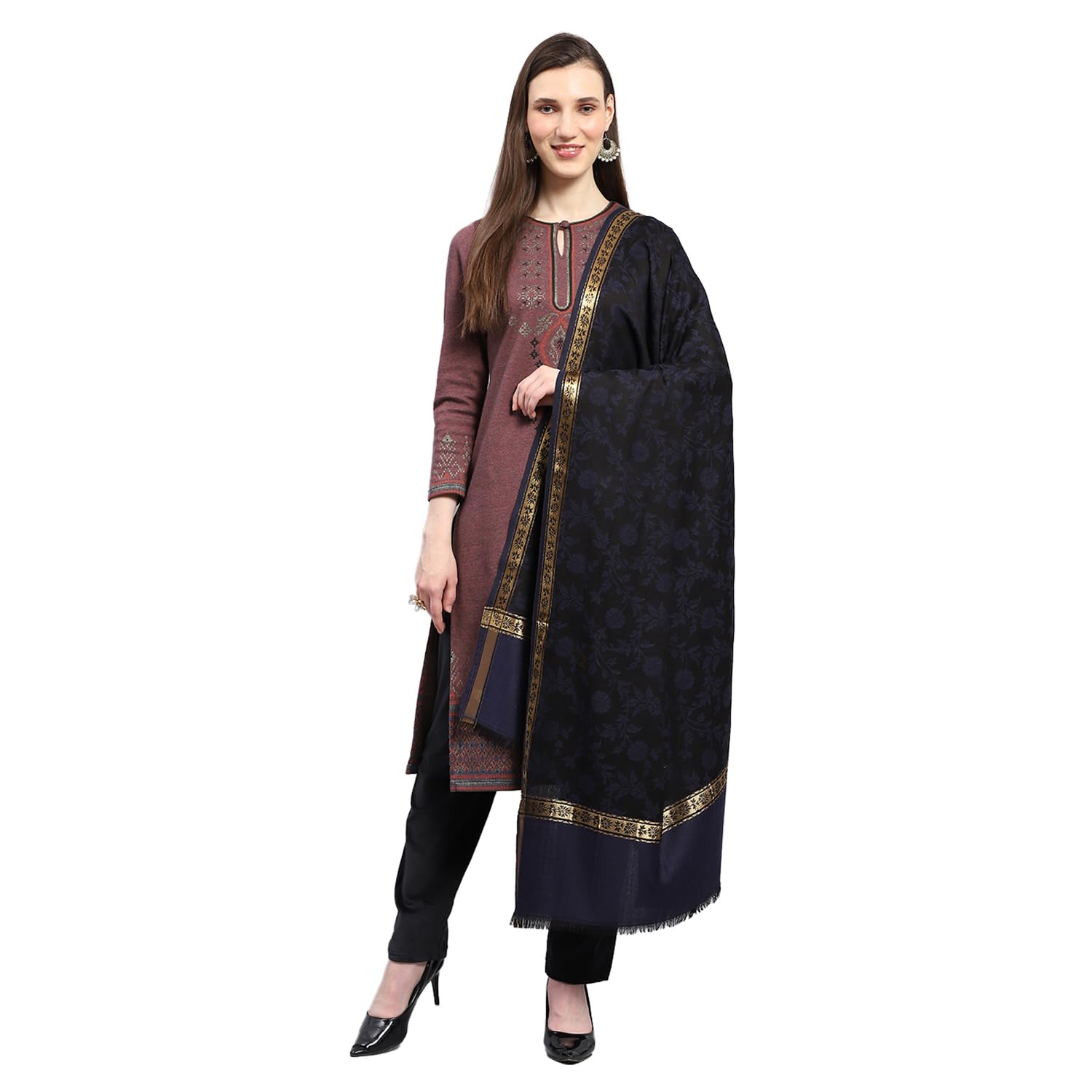 monte carlo Womens Self Design Shawl (224SHW6931)-picture-44