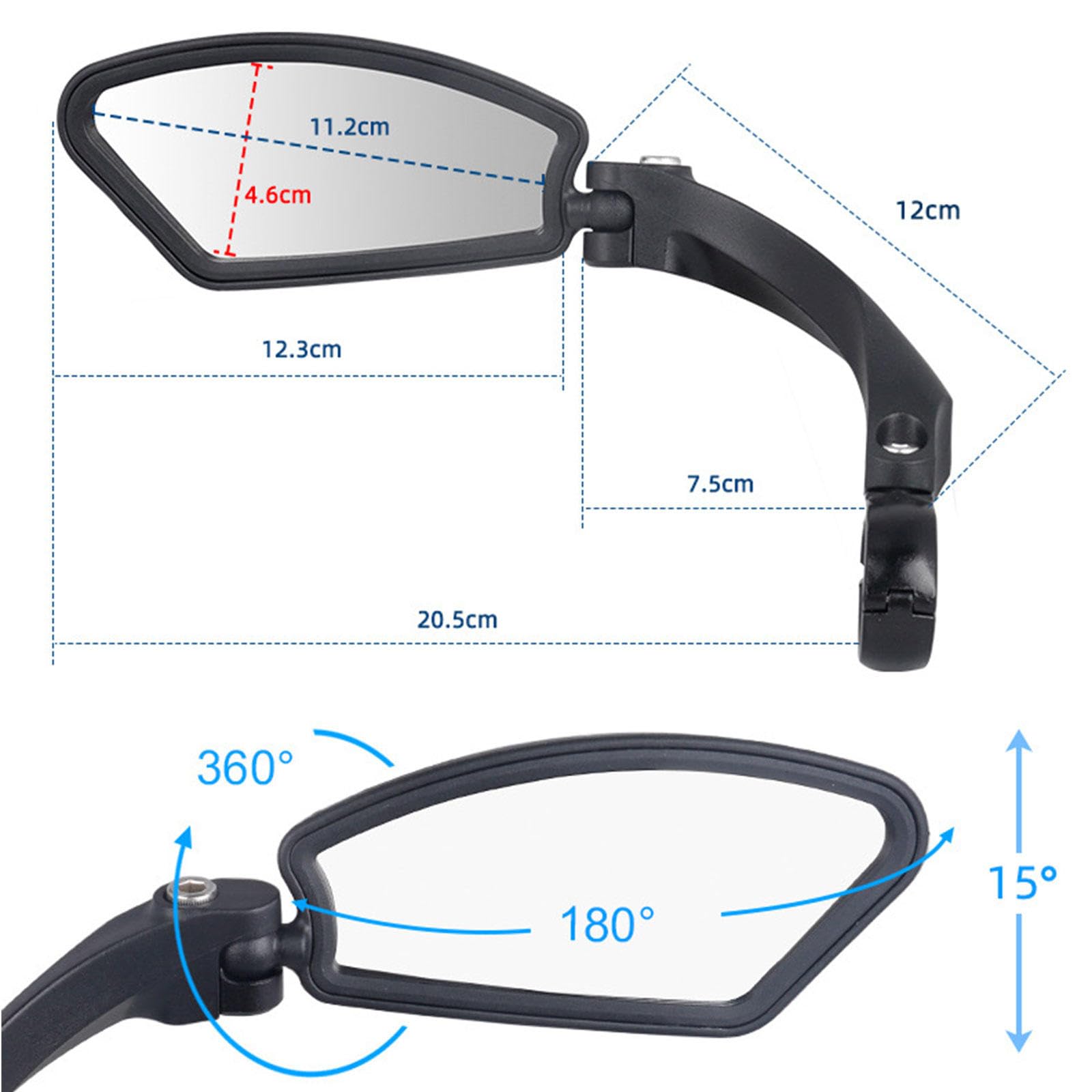 Specchietto per Manubrio Bici, Lente In Acciaio Inossidabile Resistente Ai Graffi HD, Specchietto Retrovisore Sicuro per Bicicletta Regolabile e Ruotabile,1Pair