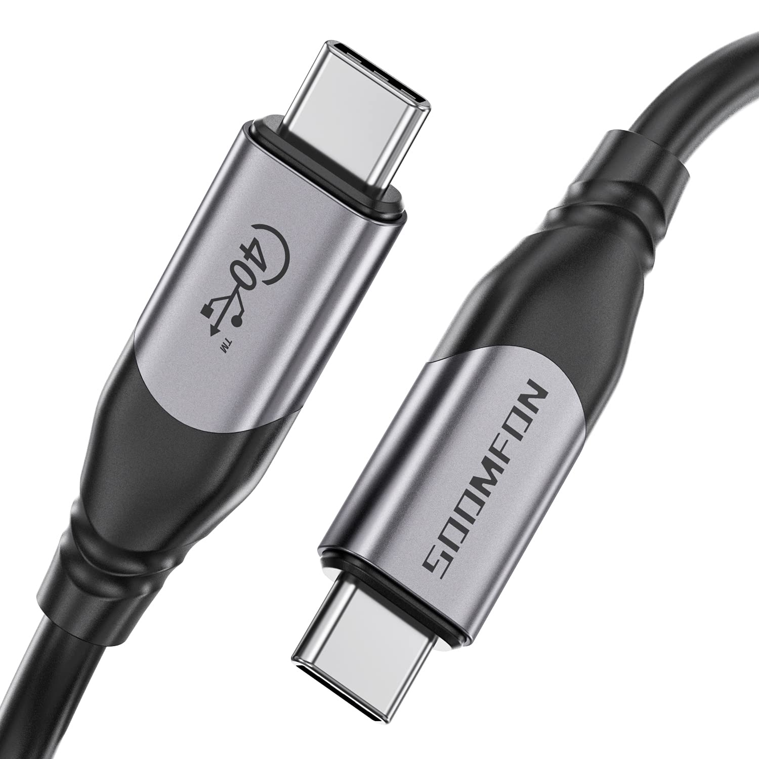 SOOMFON USB4 Cable 2.6 ft - Compatible with Thunderbolt 4, Thunderbolt 3 Cable, USB4 Supports 8K Display, 40Gbps Data Transfer, 100W Charging, for MacBook, iMac, Hub, Docking(USB-IF Certified)