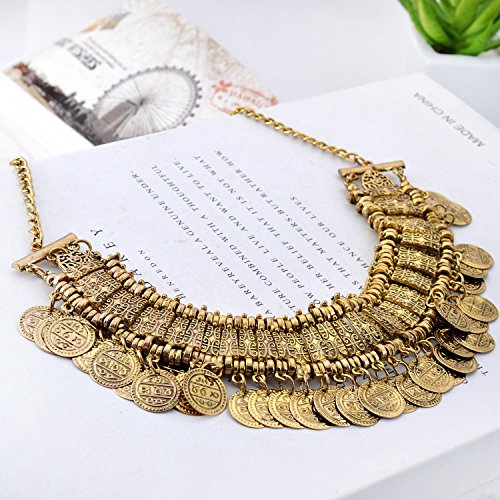 LUREME Vintage Engraved Coin Bib Statement Necklace Clavicle Necklace (01003295)4