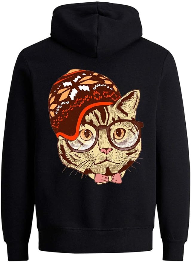 Cute Cat Fashionable Feline Unisex Full Zip Hoodie Amazon.co.uk Fashion