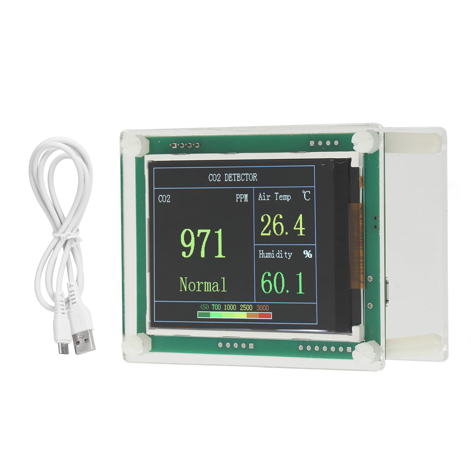 Monitor de Calidad del Aire Detector Preciso de Calidad del Aire Detector Digital de CO2 Monitor de Dióxido de Carbono Probador Analizador de Aire para el Hogar y la Oficina
